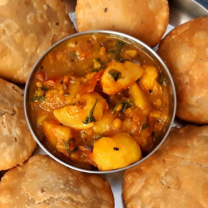 Sattu Kachori + Allu Sabzi
