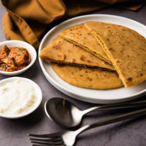 Sattu Paratha With Curd