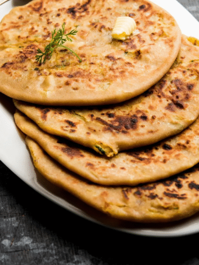 Whole Wheat Aloo Paratha With Curd